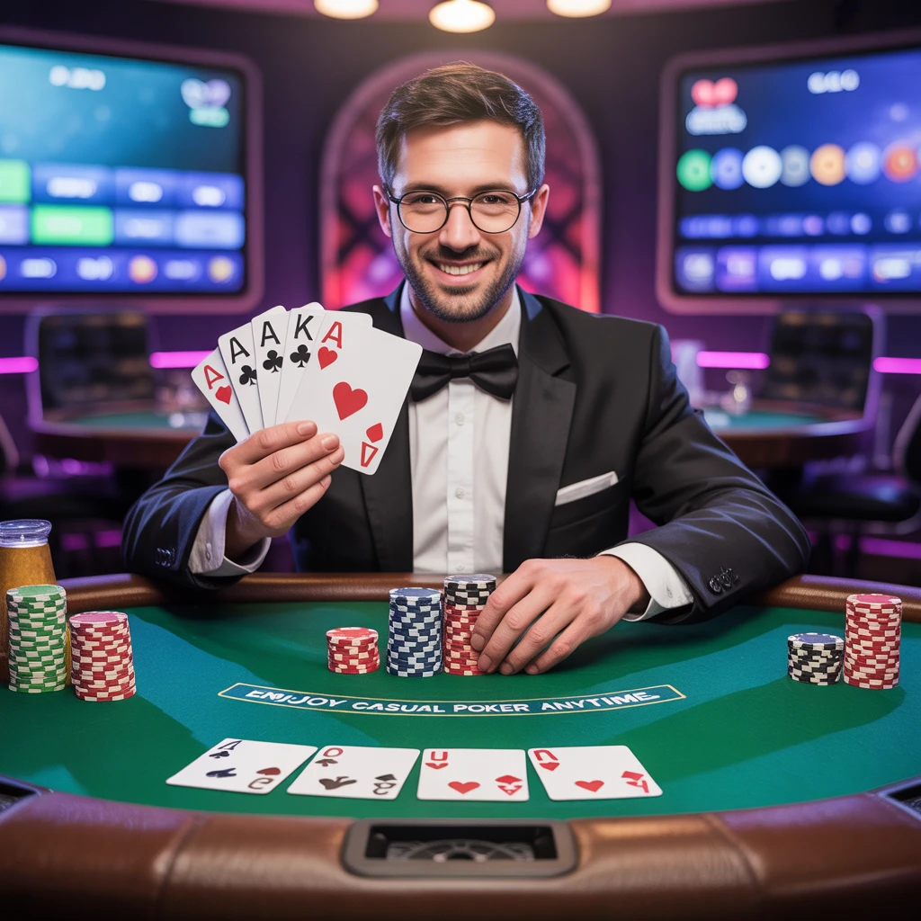 Cover image of Enjoy Casual Poker Anytime: Free Online Card Game Adventure