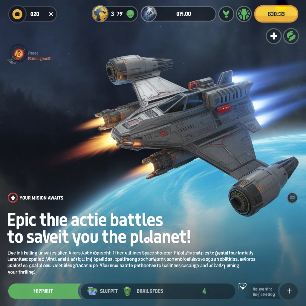 Cover image of Epic Battle Against Alien Invaders: Free Online Space Shooter