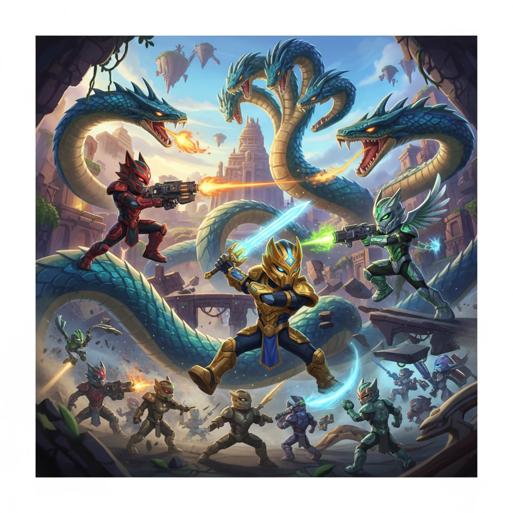 Cover image of Epic Battles in Masked Forces: Conquer Ancient Serpents Online