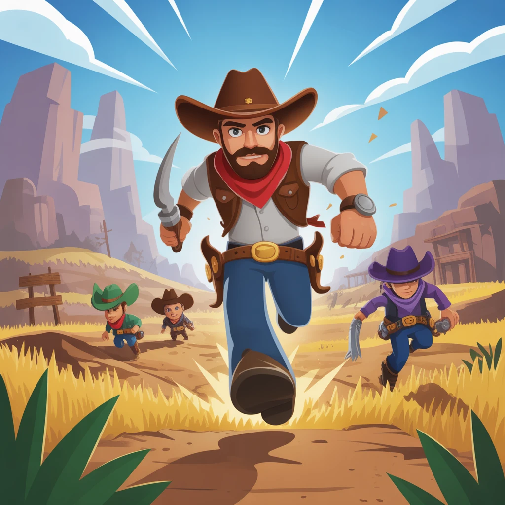 Cover image of Epic Cowboy Dash: Fast-Paced Adventure in the Wild West - Free Online Game