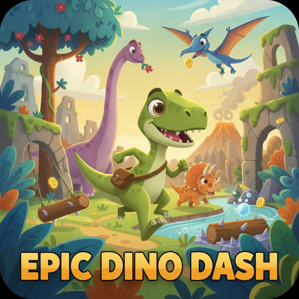 Cover image of Epic Dino Dash: Free Online Adventure!