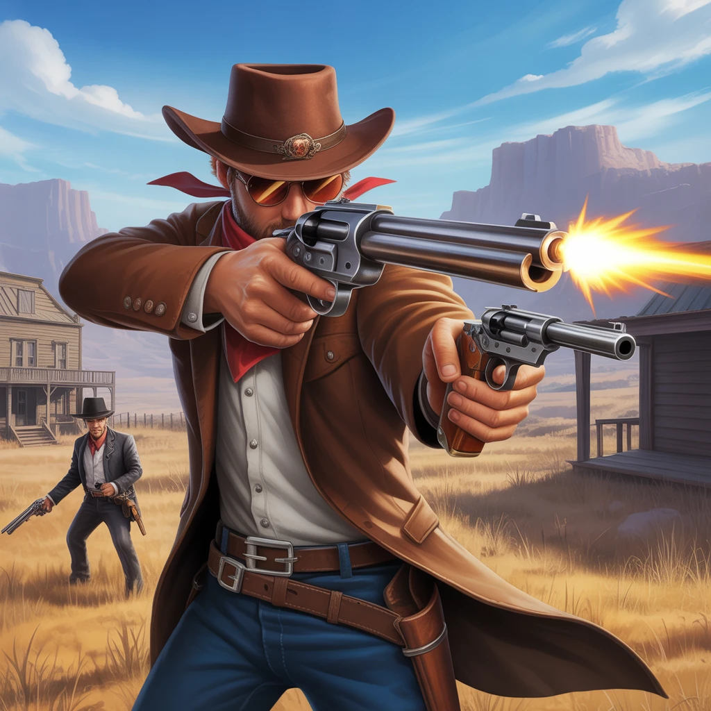 Cover image of Epic Gunslinger Showdown: Free Online Shooter Game