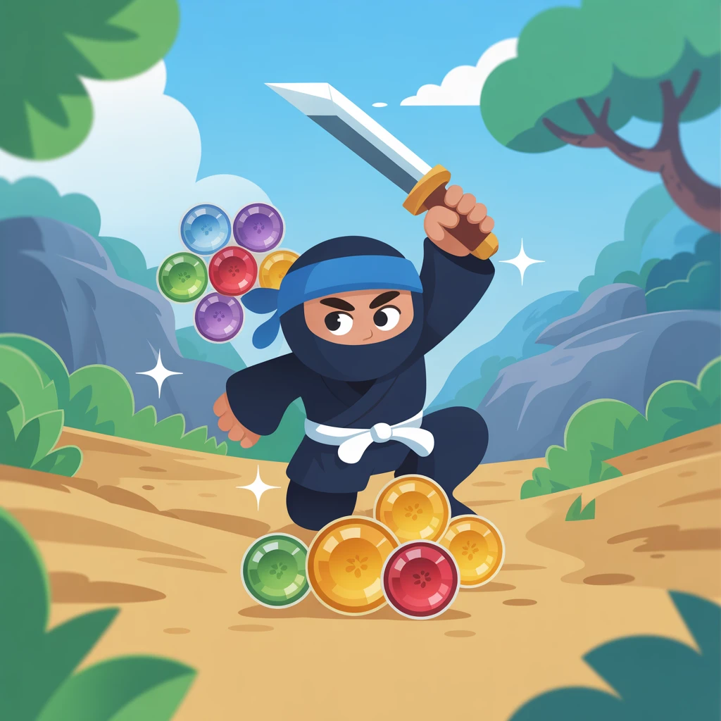 Cover image of Epic Ninja Treasure: Match 3 Online Adventure