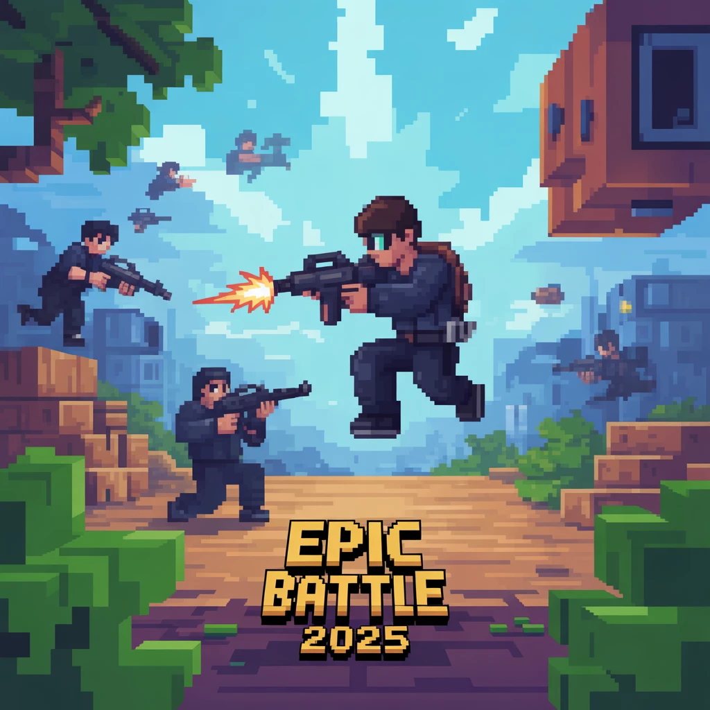 Cover image of Epic Pixelated Battle: Survive the Gun Apocalypse 2025 - Free Browser Game