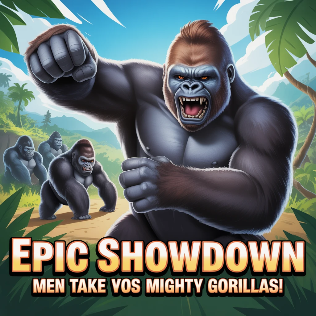 Cover image of Epic Showdown: Men Take on Mighty Gorillas in this Free Online Adventure
