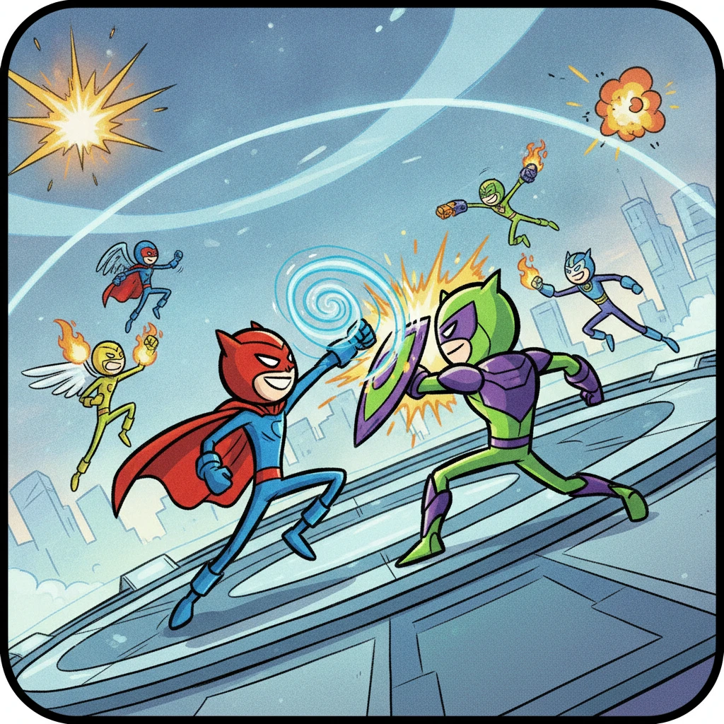 Cover image of Epic Stickman Warriors: Superhero Battle Arena