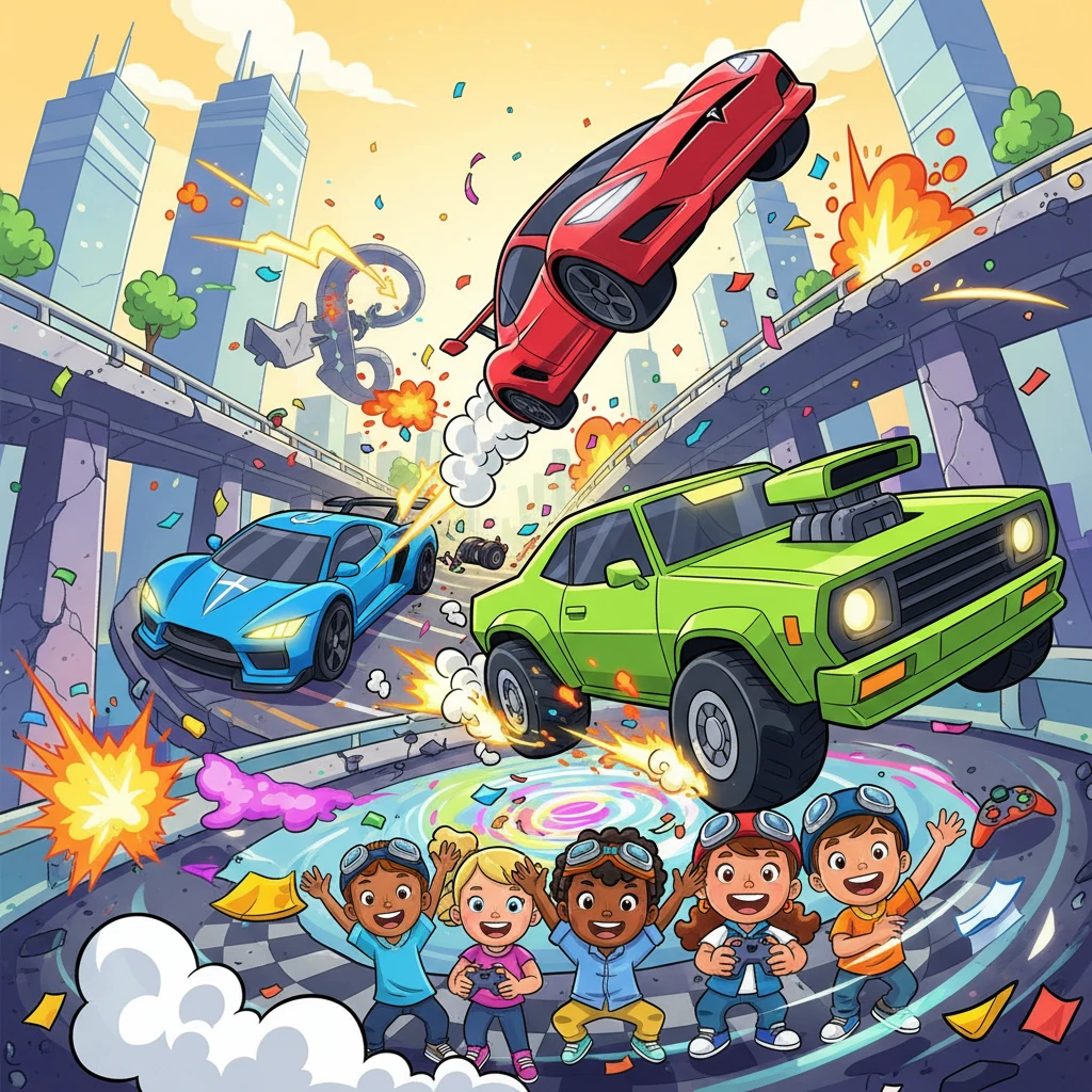 Cover image of Epic Super Car Crash Adventure - Free Online Browser Game