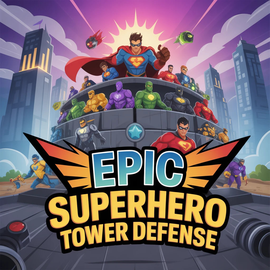 Cover image of Epic Superhero Tower Defense: Build and Protect in this Free Online Adventure!