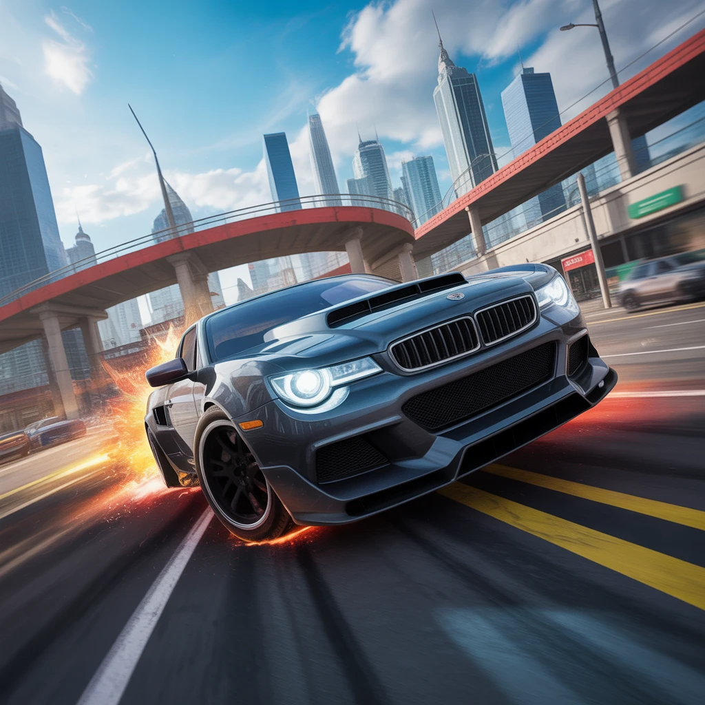 Cover image of Epic Urban Derby: Stunt and Drift Challenge - Play Free Online!