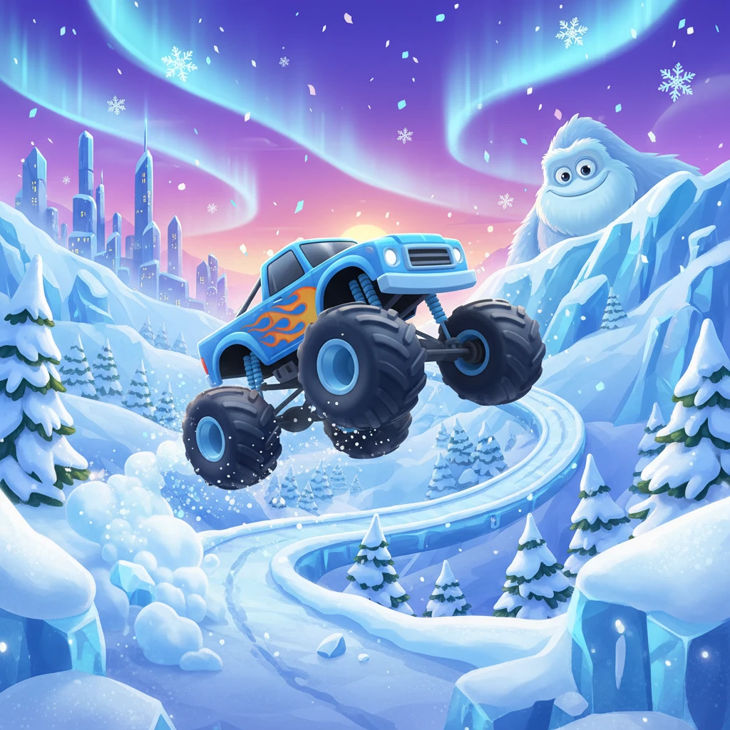 Cover image of Epic Winter Monster Truck Rally - Free Online Browser Game!