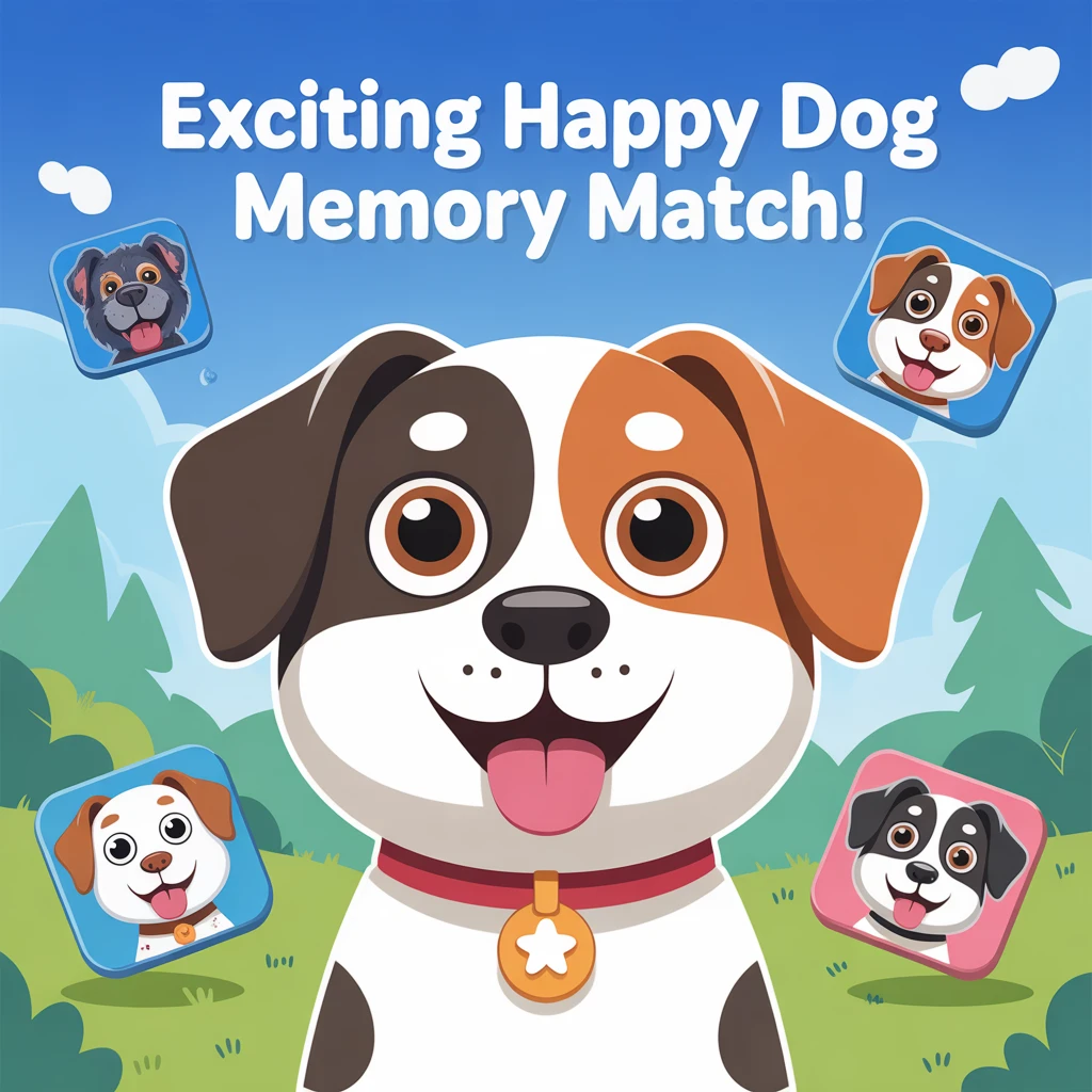 Cover image of Exciting Happy Dog Memory Match - Play Free Online Brain Game!