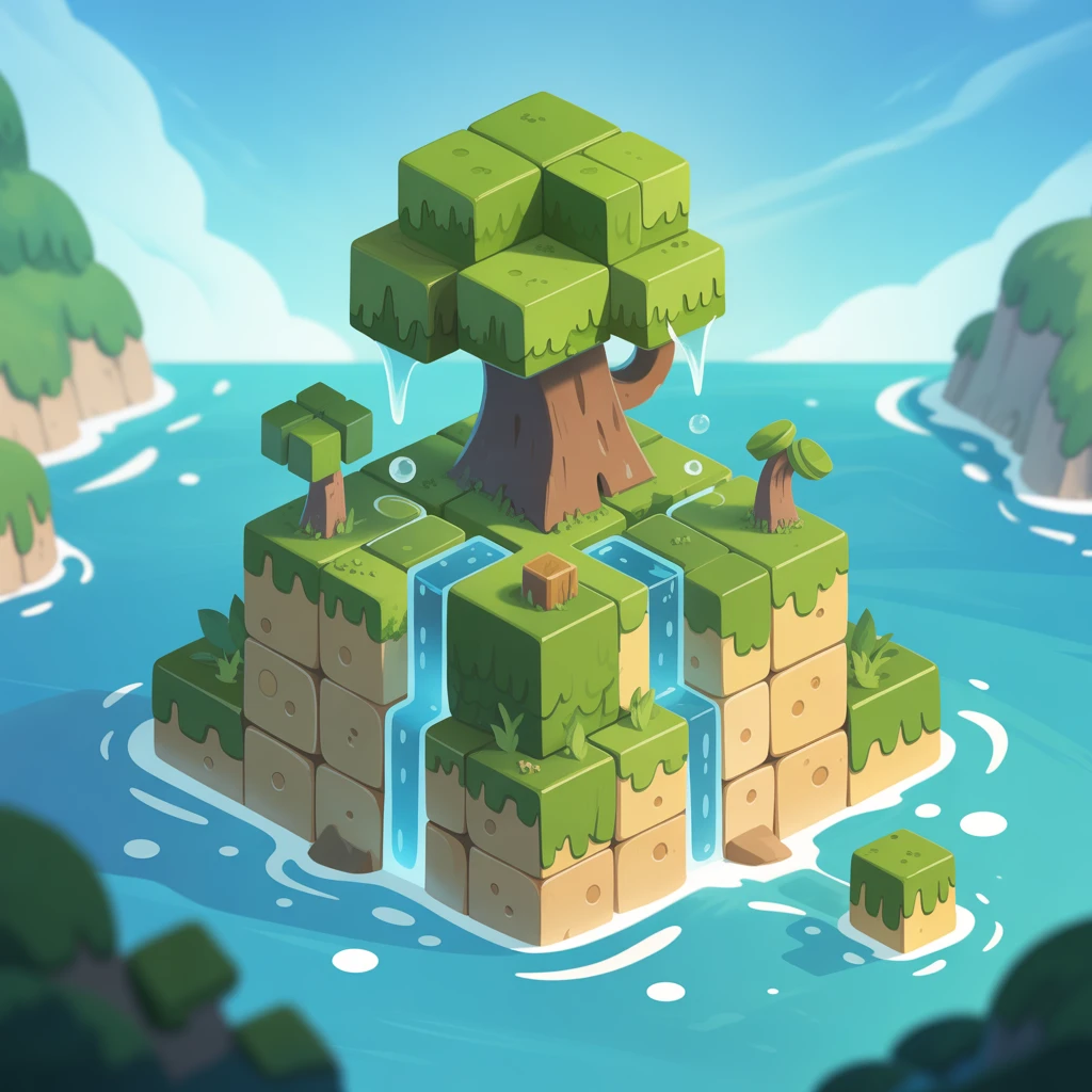 Cover image of Explore the Adventure of Cube Island: A Free Online Browser Game