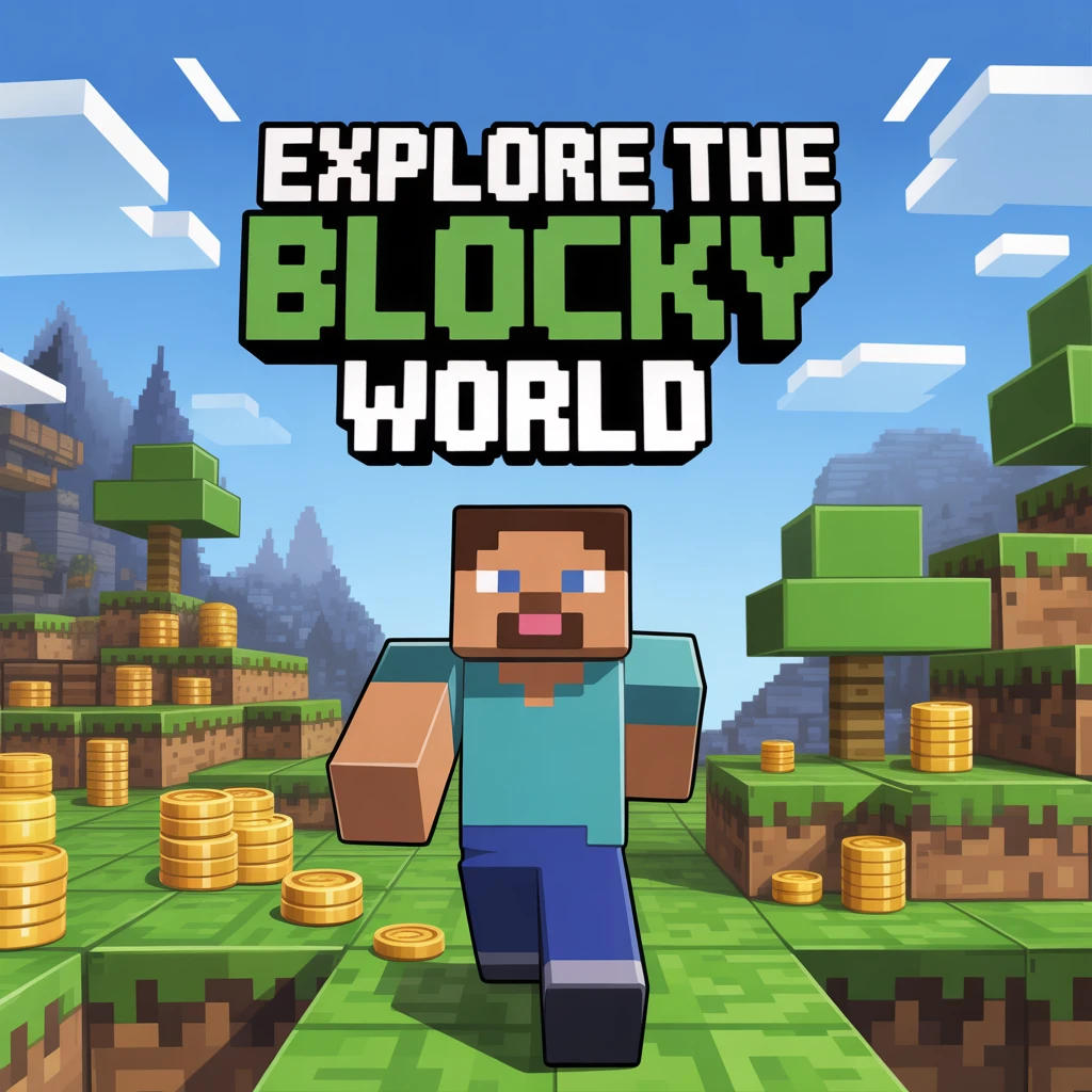Cover image of Explore the Blocky World: Free Minecraft Coin Adventure Game Online