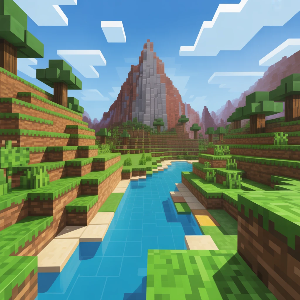 Cover image of Explore the Blocky World: Free Online Minecraft Adventure