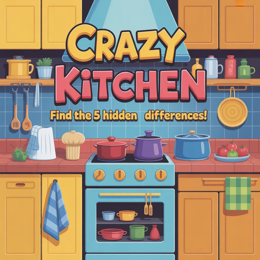Cover image of Explore the Fun in Crazy Kitchen: Find the 5 Hidden Differences!