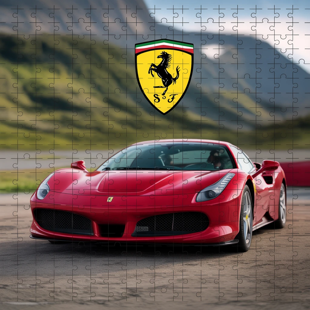 Cover image of Ferrari Super Cars Puzzle Challenge - Play Online for Free!