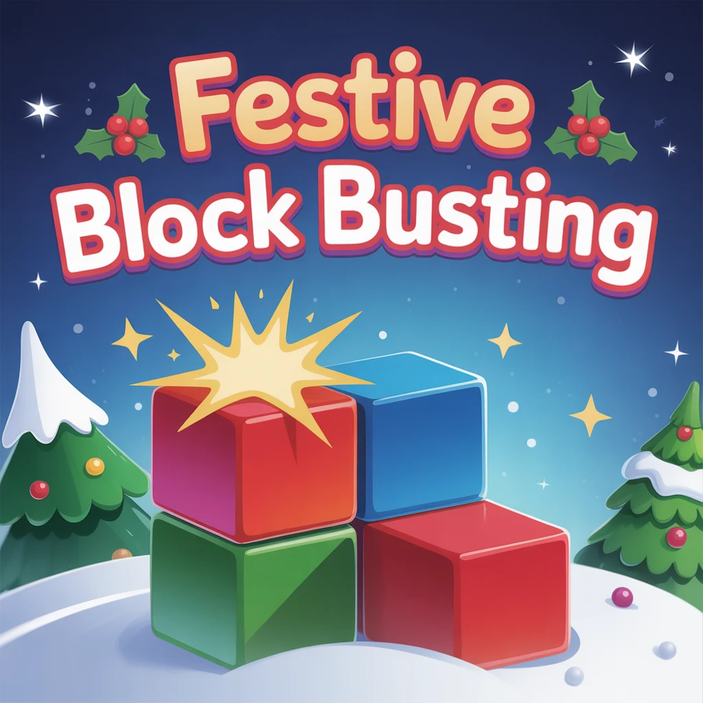 Cover image of Festive Block Busting: Free Christmas Puzzle Game Online