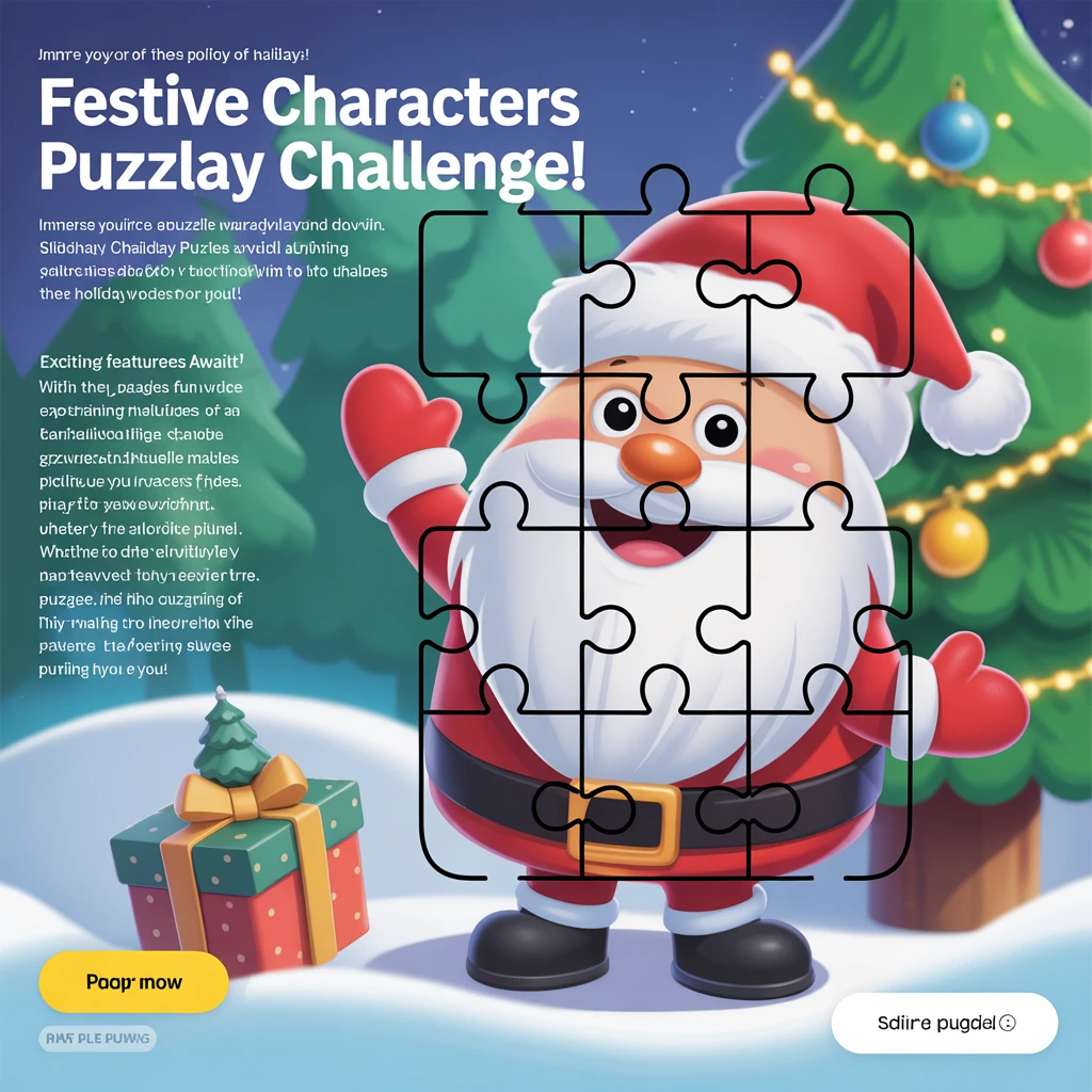Cover image of Festive Characters Puzzle Adventure: Slide into the Holiday Spirit!