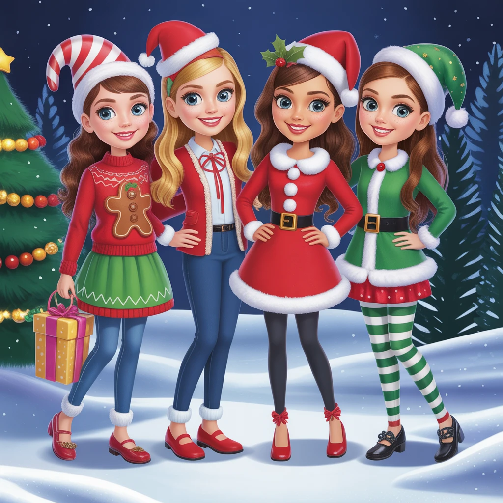 Cover image of Festive Fashion Frenzy: Dress Up the Christmas Girls Online!