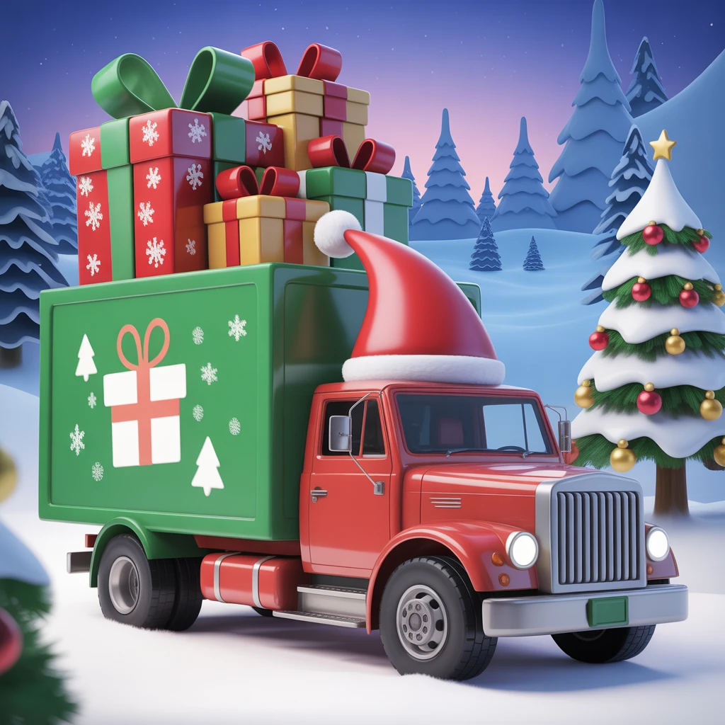Cover image of Festive Holiday Delivery: Free Online Truck Game