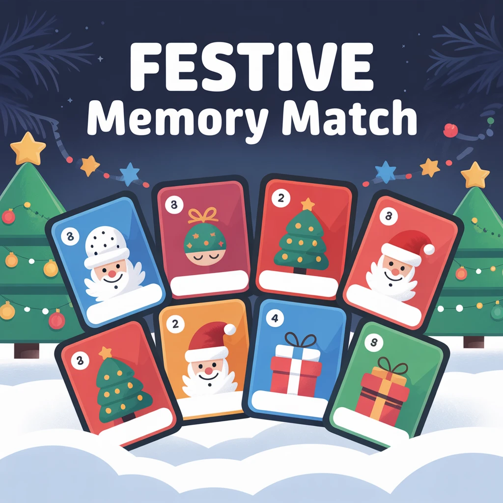 Cover image of Festive Memory Match: Christmas Challenge Game Online