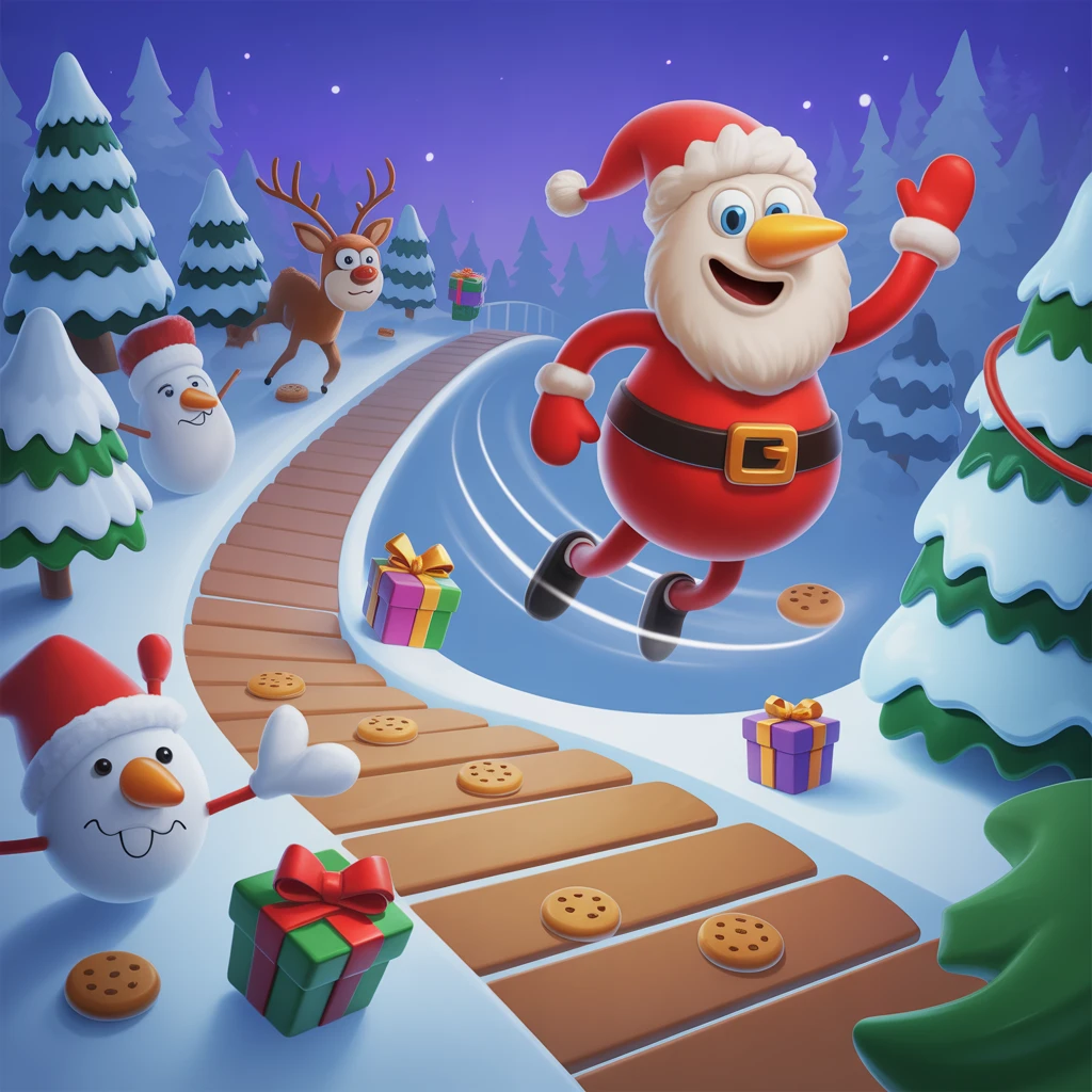 Cover image of Festive Santa's Free Running Adventure Online