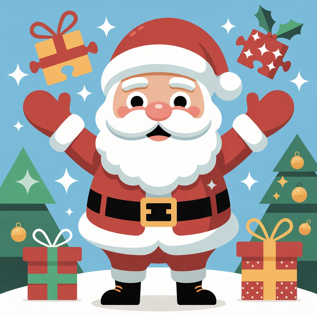 Cover image of Festive Santa's Jigsaw Puzzle Adventure: Unwrap the Holiday Fun!