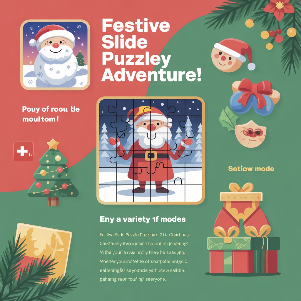 Cover image of Festive Slide Puzzle Adventure: Christmas Art 2019 Online Game