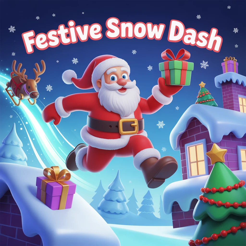 Cover image of Festive Snow Dash: Free Online Santa Adventure Game