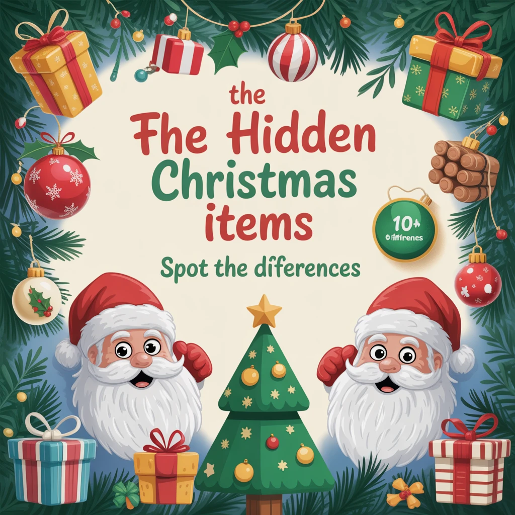 Cover image of Find the Hidden Christmas Items: Spot the Differences Online Game