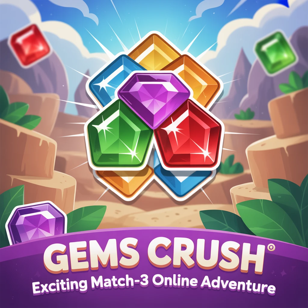 Cover image of Gems Crush: Exciting Match-3 Online Adventure