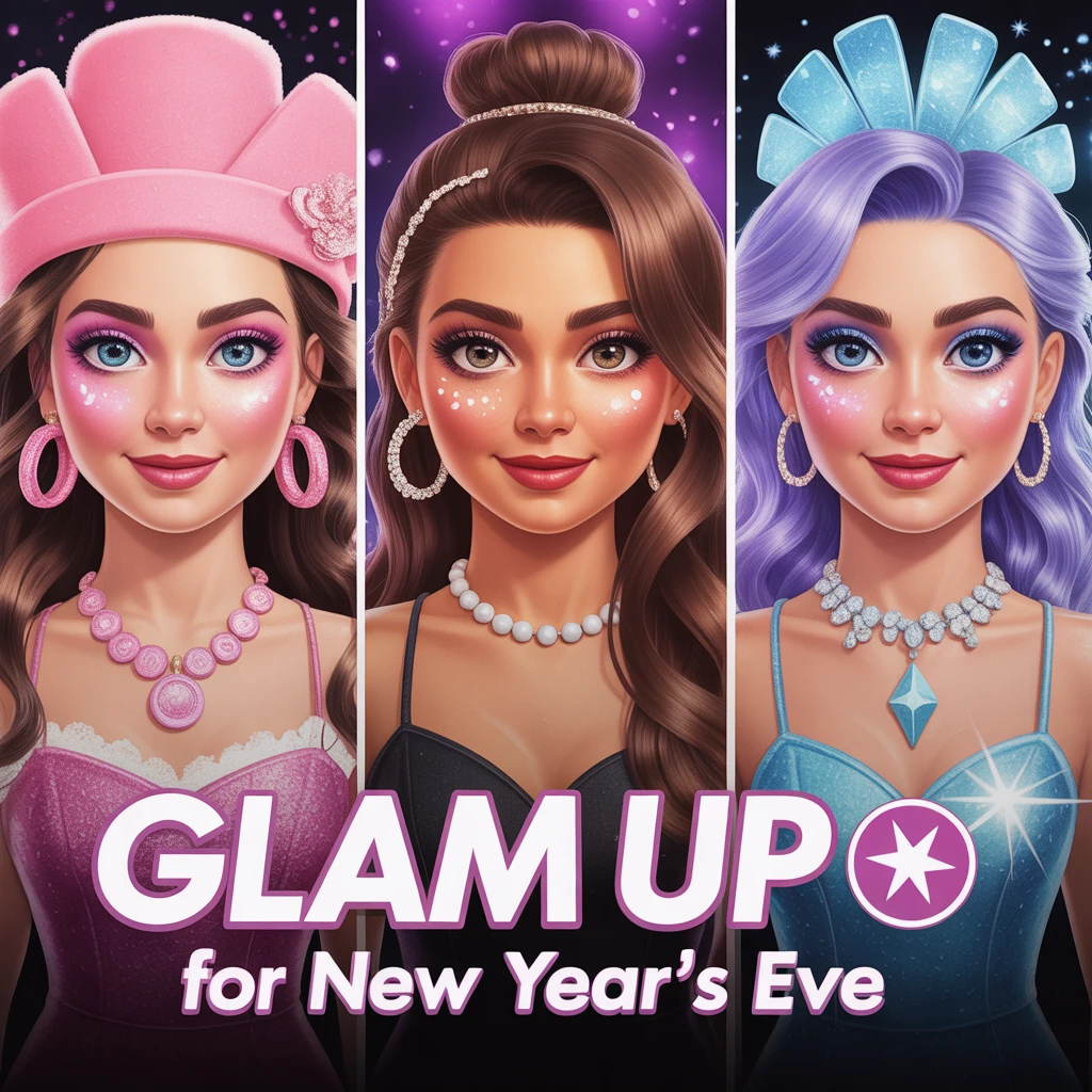Cover image of Glam Up for New Year's Eve: Free Online Makeup Game