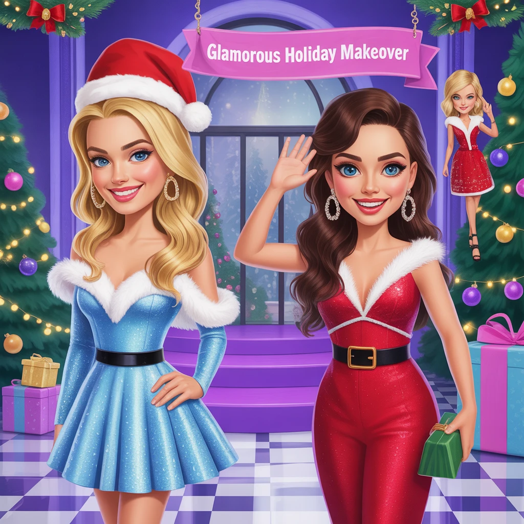 Cover image of Glamorous Holiday Makeover: Dress Up Your Favorite Stars for Christmas!