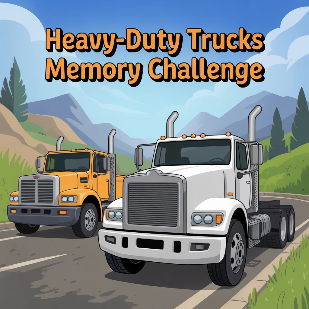Cover image of Heavy-Duty Trucks Memory Challenge - Play This Free Online Game!