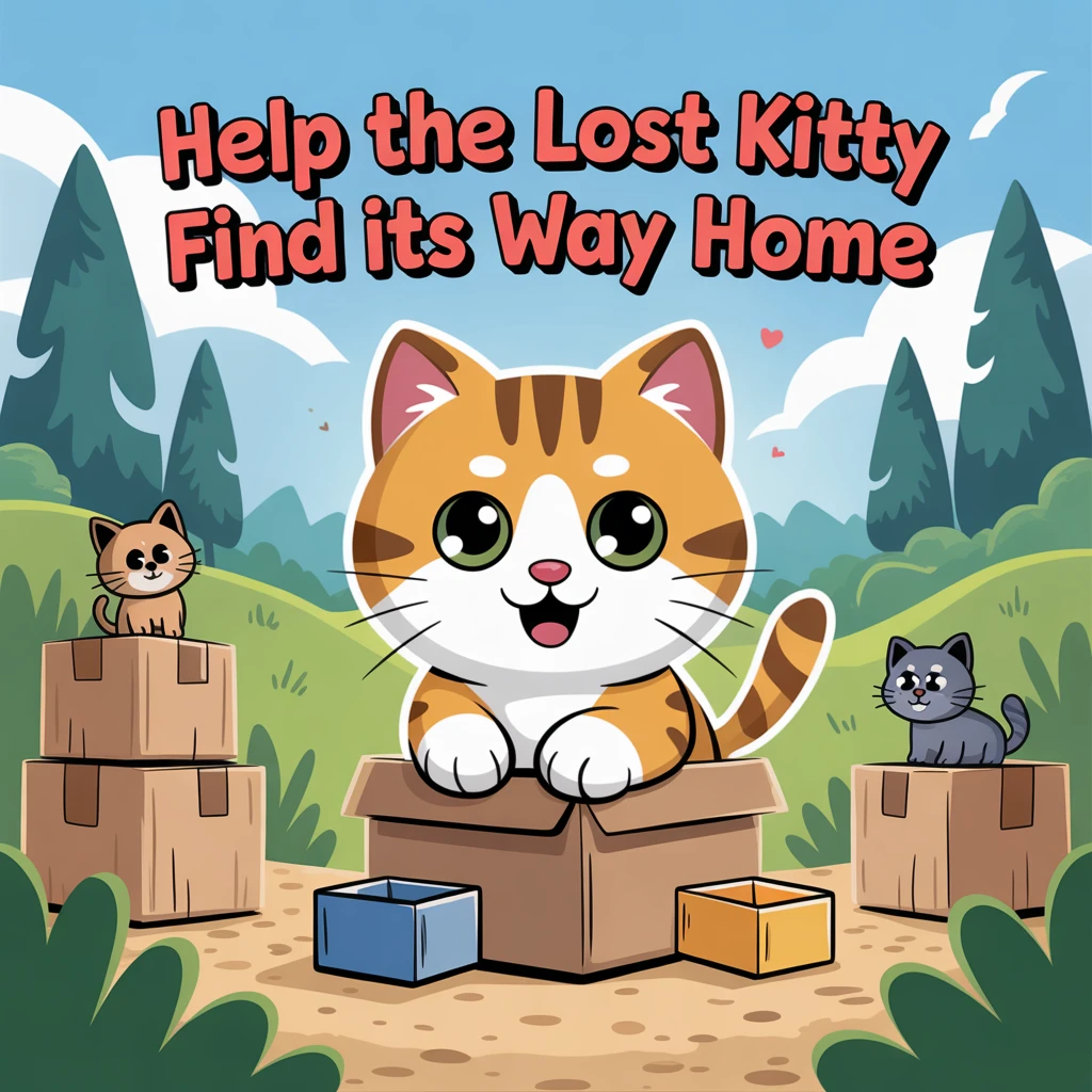 Cover image of Help the Lost Kitty Find Its Way Home – Play This Free Online Adventure Game!