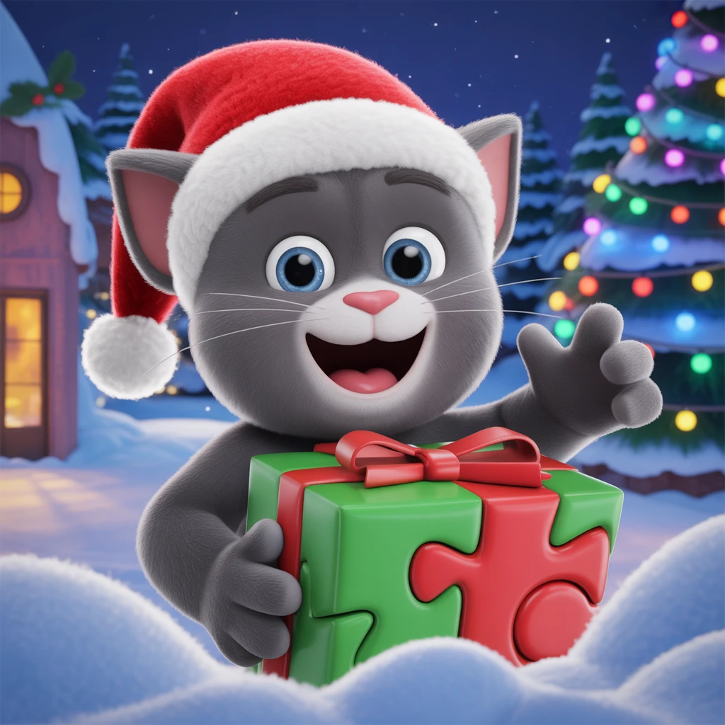 Cover image of Holiday Adventures with Talking Tom: A Festive Browser Game
