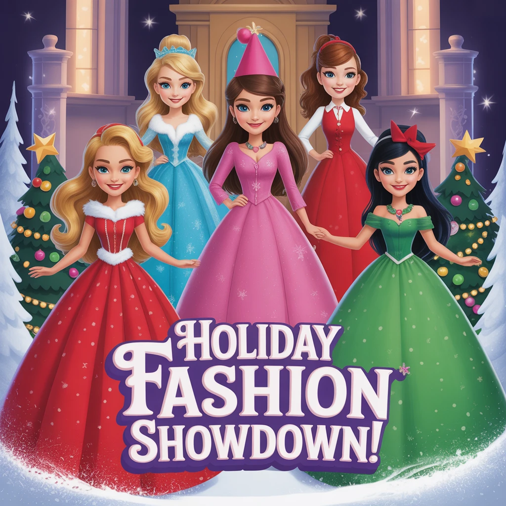 Cover image of Holiday Fashion Showdown: Princesses Compete for Christmas Style
