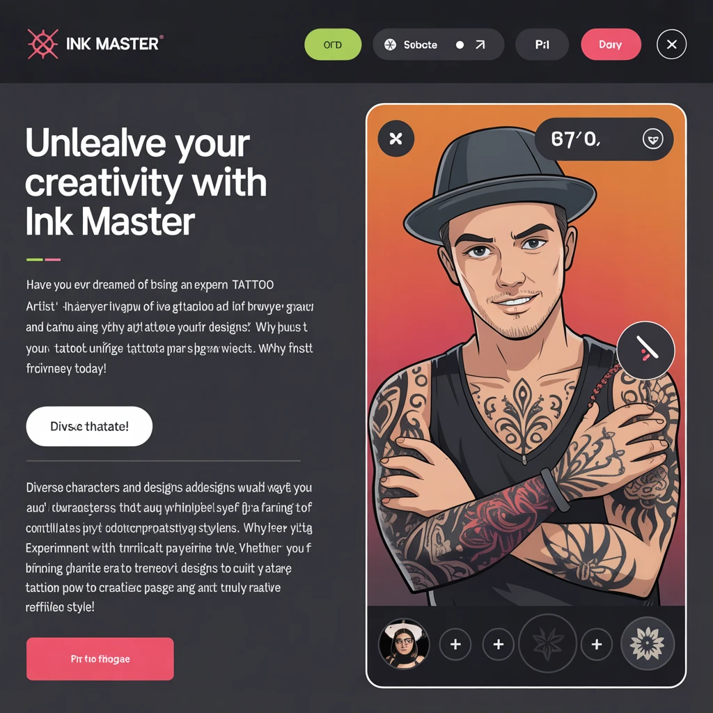 Cover image of Ink Master: Create Stunning Designs in This Free Online Tattoo Art Browser Game