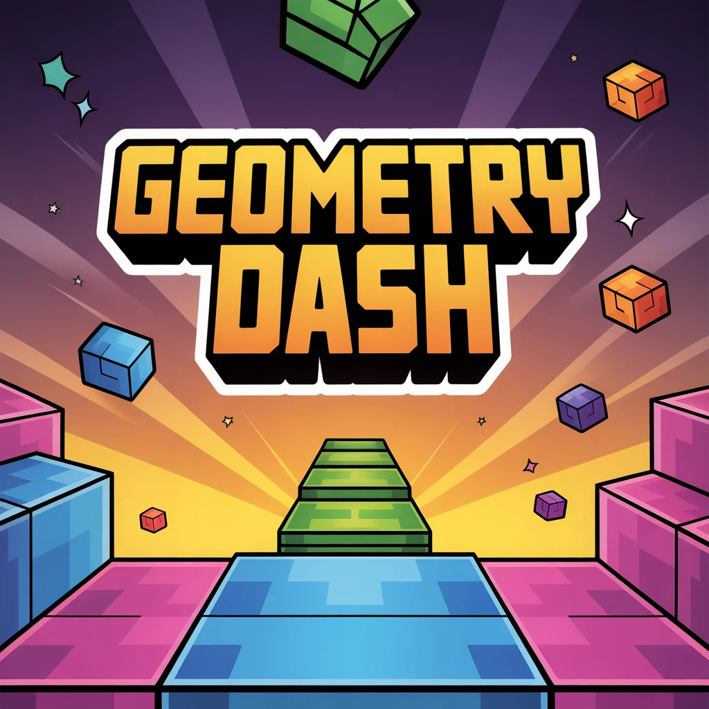 Cover image of Jump Through Levels in Geometry Dash: The Ultimate Free Online Game Challenge!