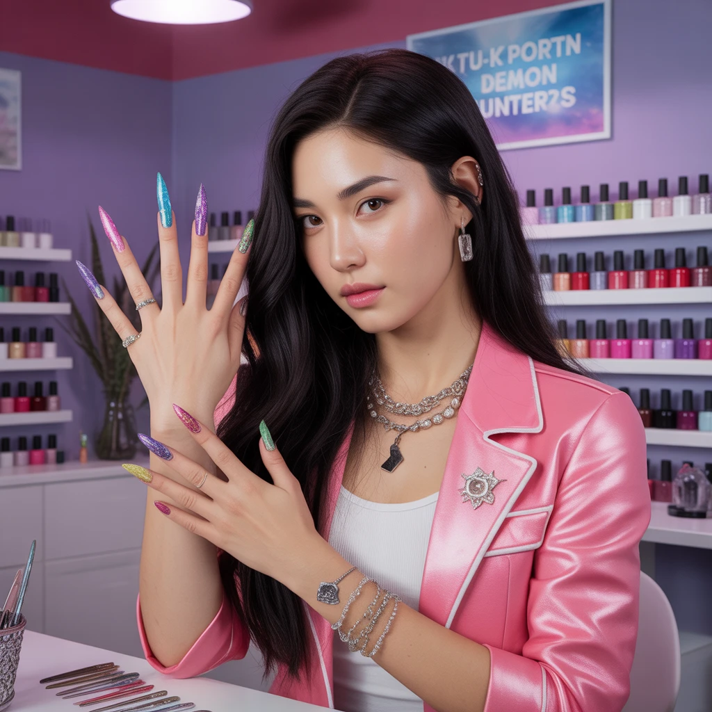 Cover image of K-Pop Demon Hunters: Create Stunning Nail Art Online!