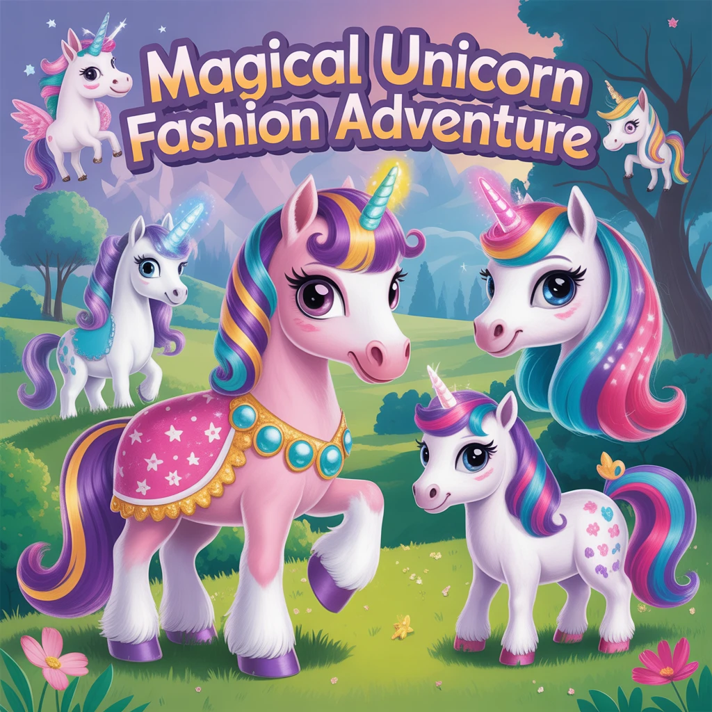Cover image of Magical Unicorn Fashion Adventure: Dress Up Your Dream Pony!