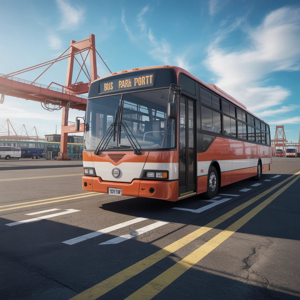 Cover image of Master the Art of Bus Parking at the Port - Free Online Game!