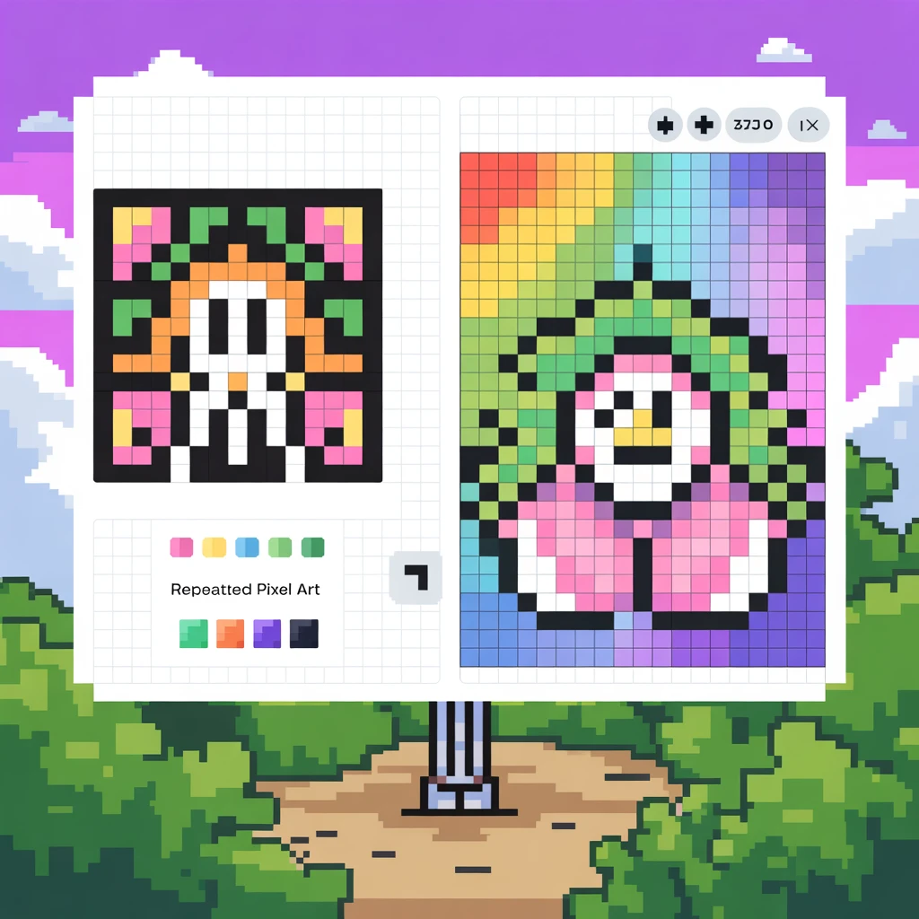 Cover image of Mastering Repeated Pixel Art: A Free Online Creativity Game