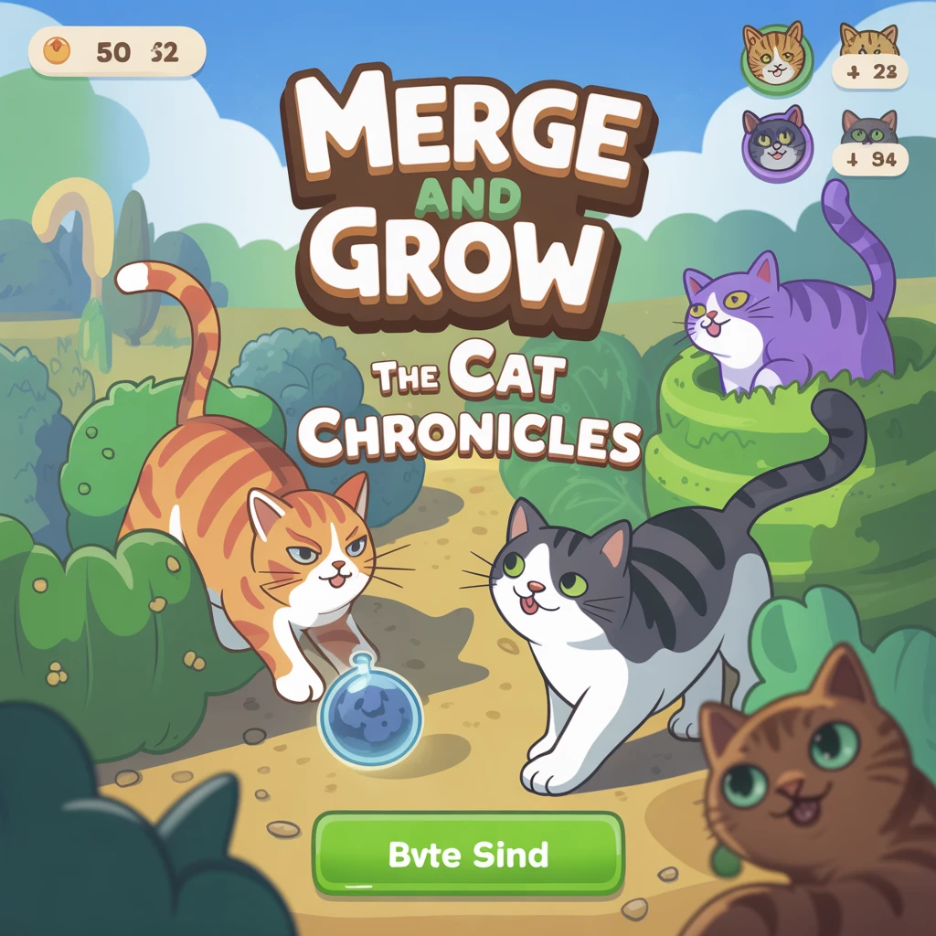 Cover image of Merge and Grow: The Cat Chronicles in the Brainrot Garden – Free Online Game