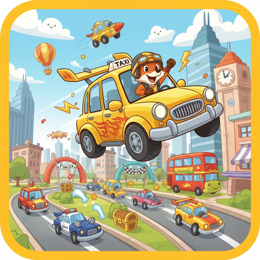Cover image of Navigate Urban Challenges in This Exciting Free Online Taxi Racing Adventure!
