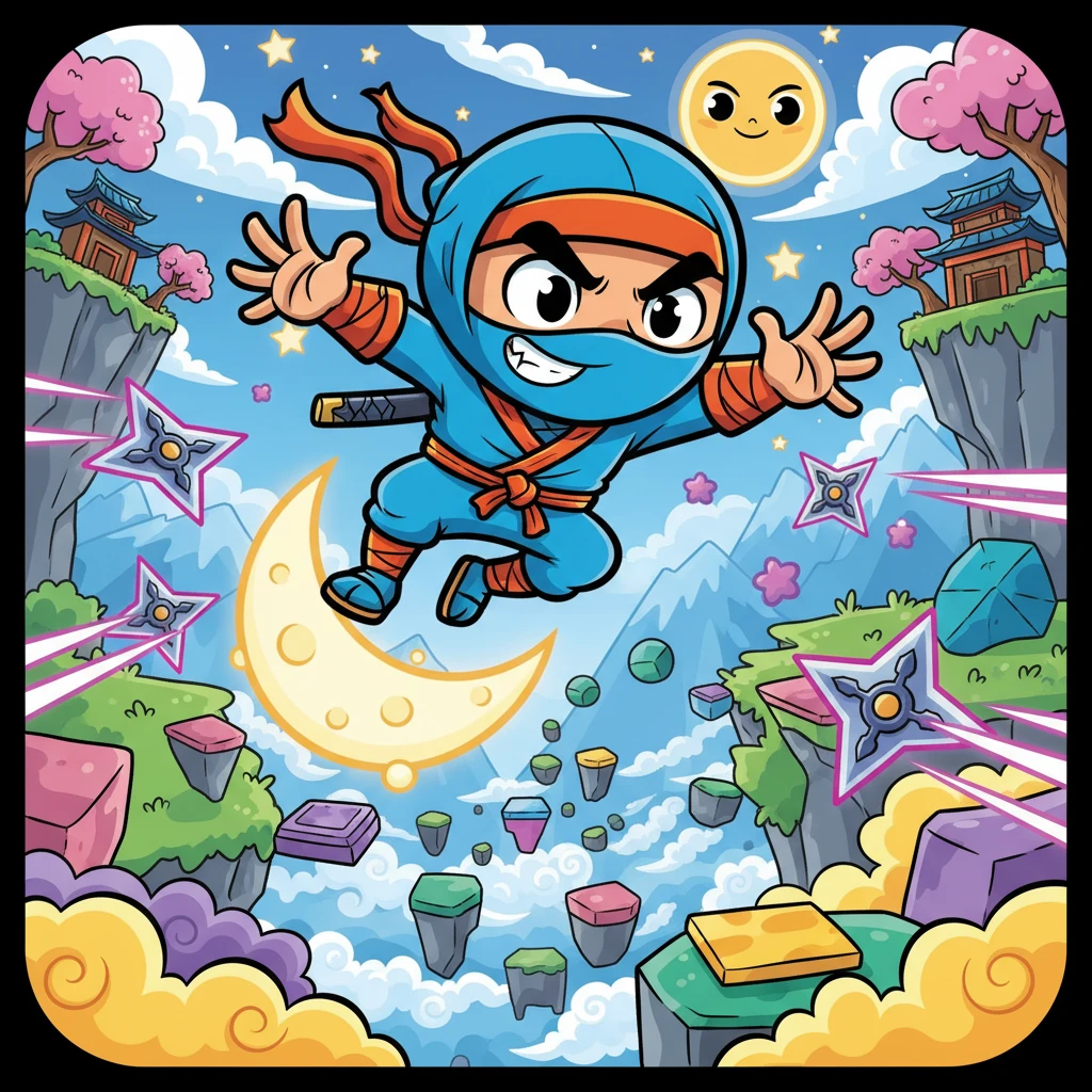 Cover image of Ninja's Epic Leap: Free Online Jumping Adventure