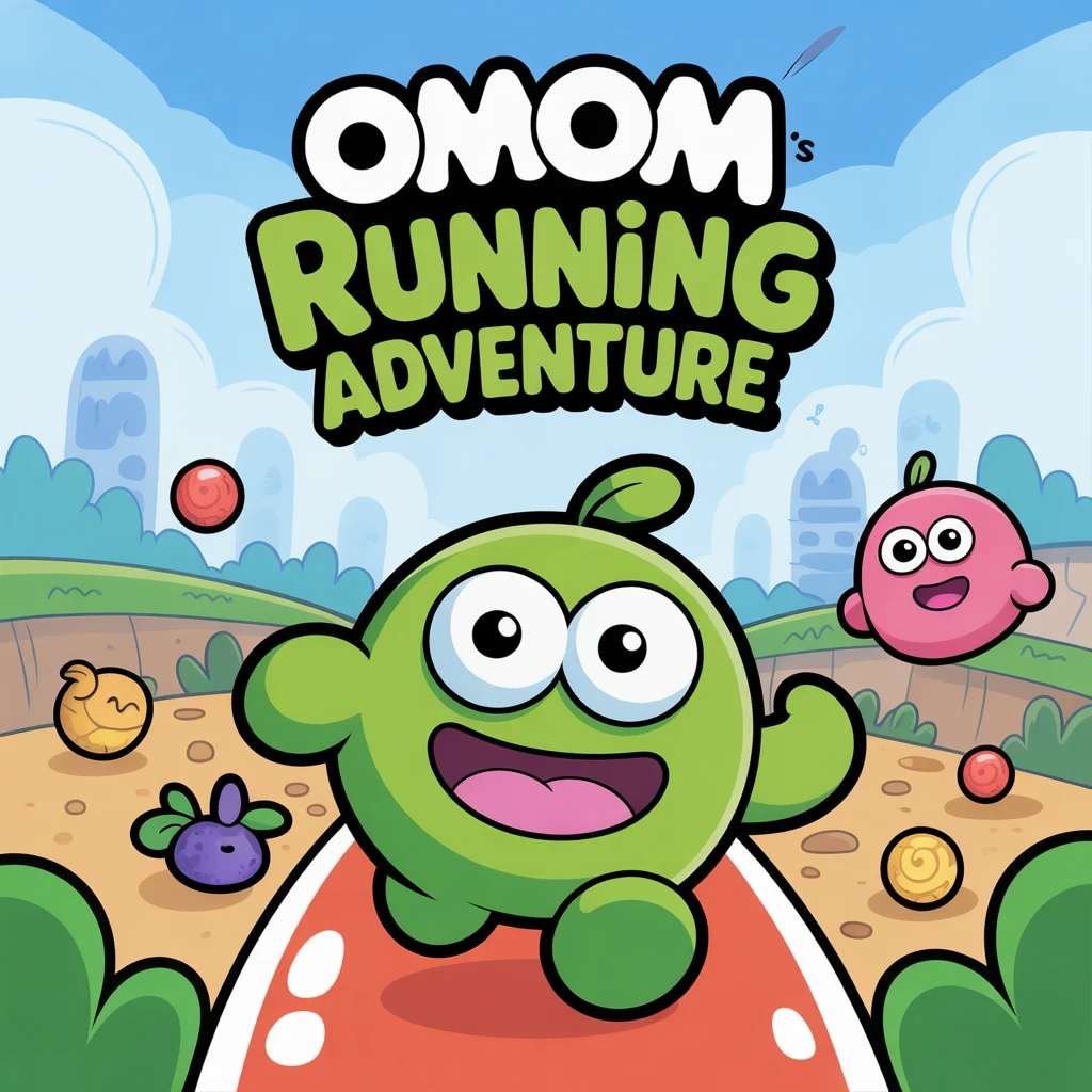 Cover image of Om Nom's Exciting Running Adventure: Play This Free Online Game!