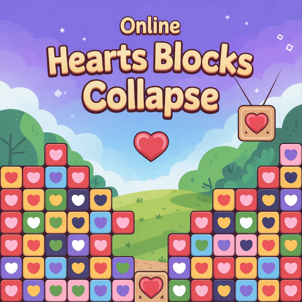 Cover image of Online Hearts Blocks Collapse: Free Puzzle Adventure Game