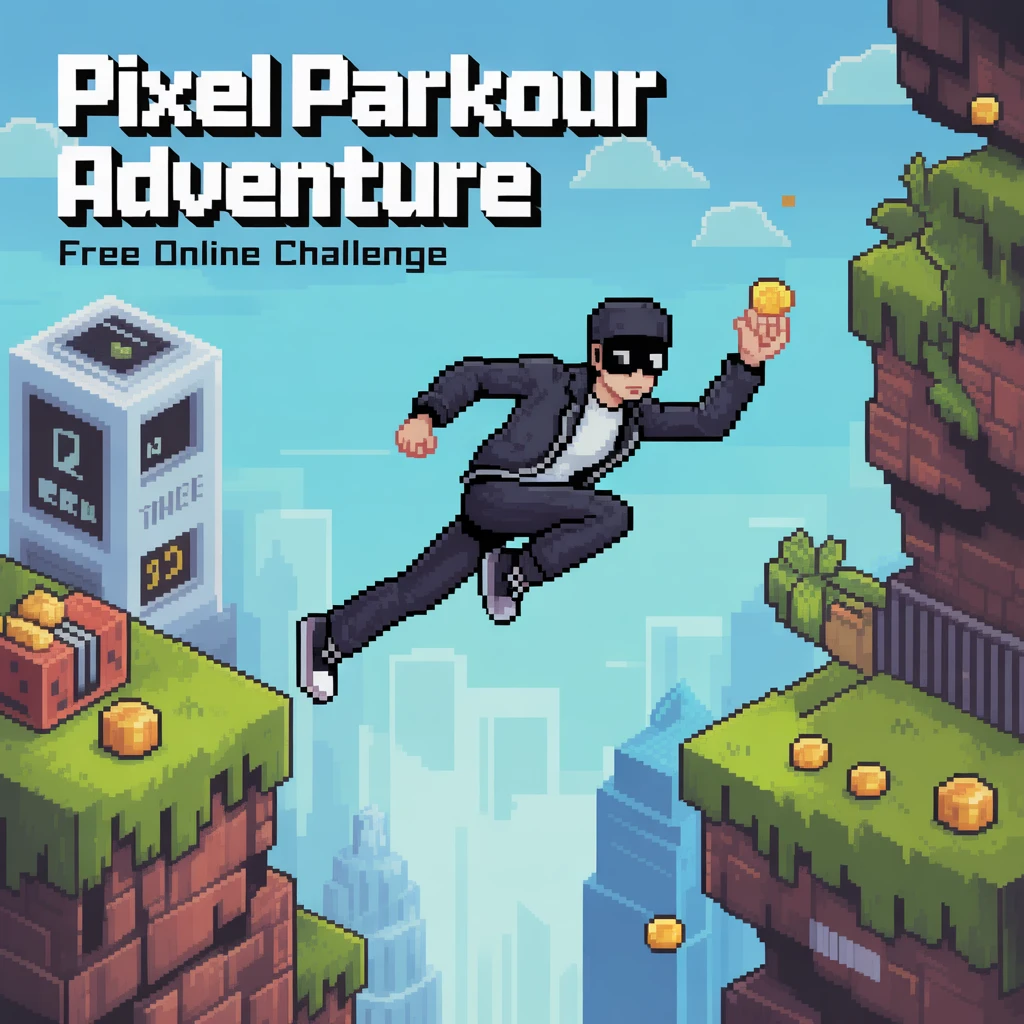 Cover image of Pixel Parkour Adventure: Free Online Challenge