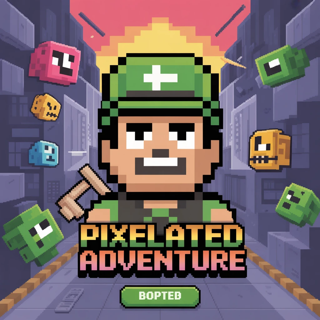 Cover image of Pixelated Block Adventure: Free Online Browser Game